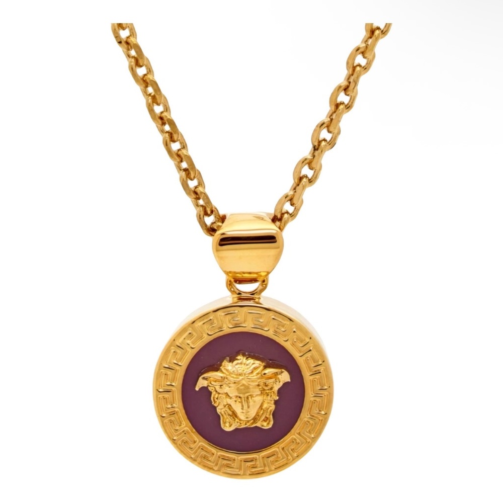 SOLD Versace Bordeaux Medusa
Greca Coin Necklace